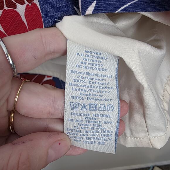 Boden Red White Blue Floral A-Line Mini Cute Twee Patriotic Mini Skirt Size 4 - Picture 3 of 7